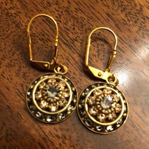 NWOT Stunning multi crystal gem boho rosette earrings